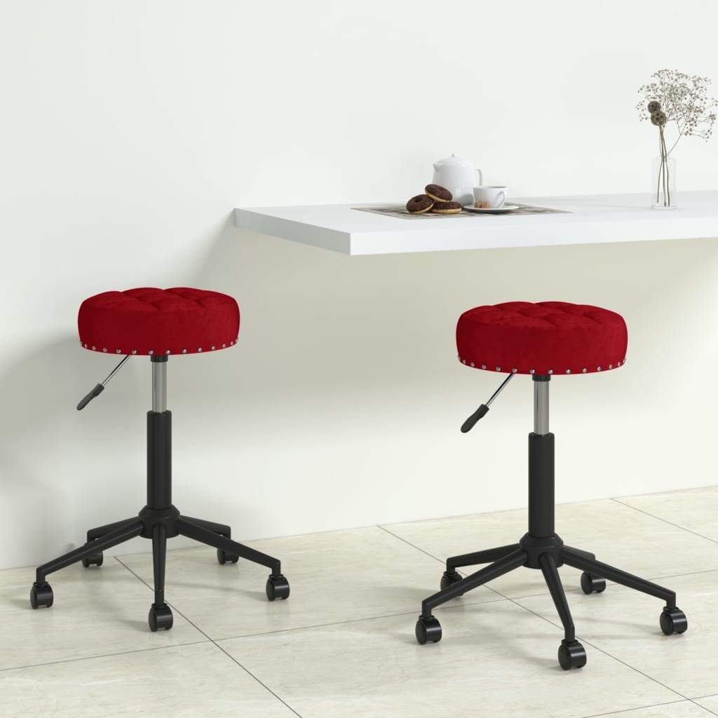 vidaXL Eetkamerstoelen 2 st draaibaar fluweel zwart