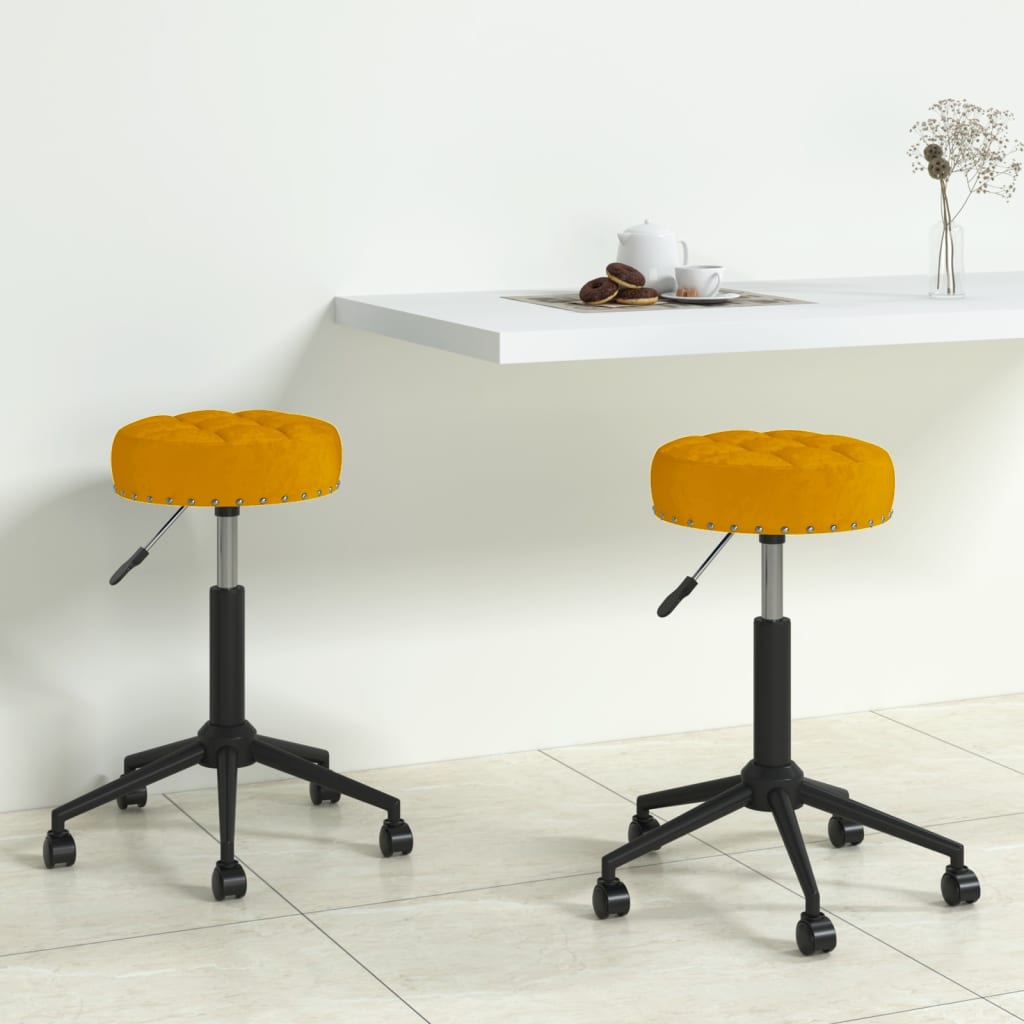 vidaXL Eetkamerstoelen 2 st draaibaar fluweel zwart