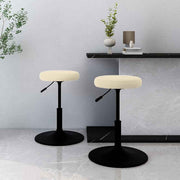 vidaXL Eetkamerstoelen 2 st fluweel crèmekleurig