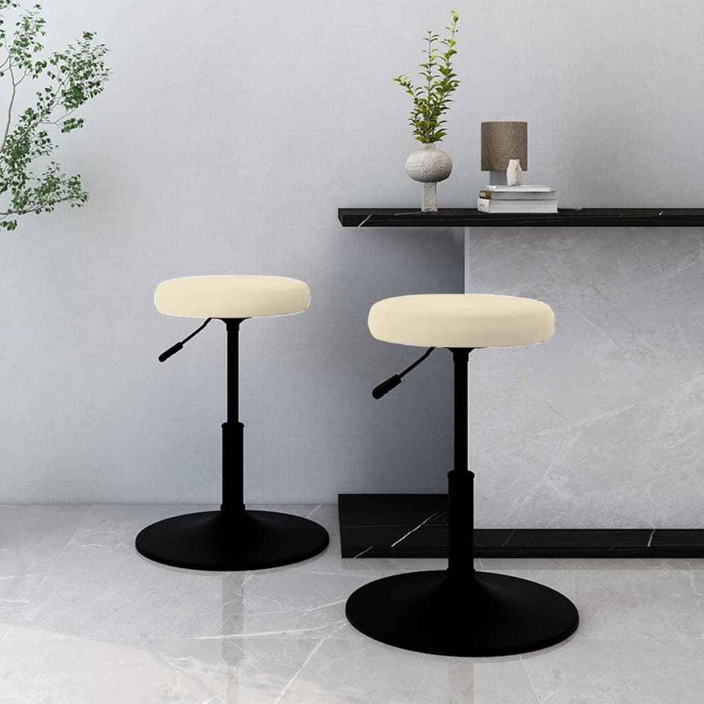 vidaXL Eetkamerstoelen 2 st fluweel crèmekleurig