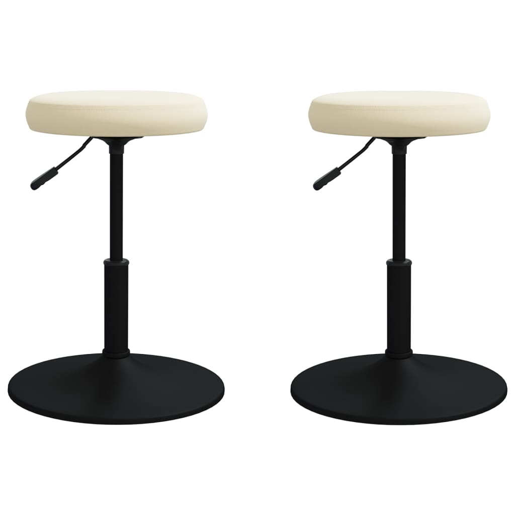 vidaXL Eetkamerstoelen 2 st fluweel crèmekleurig
