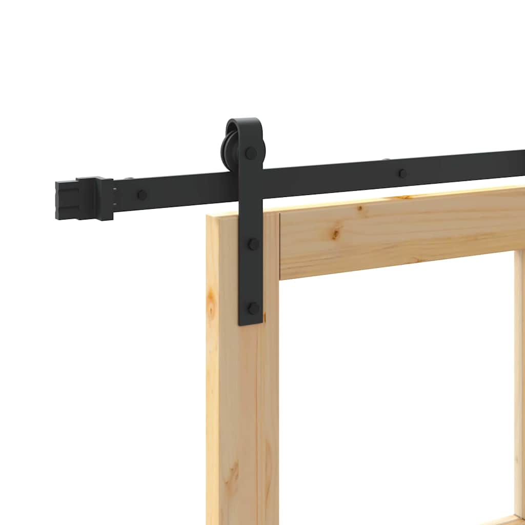 vidaXL Schuifdeur met Hardware Set 'ORKDAL'Wit Massief Hout & Glas