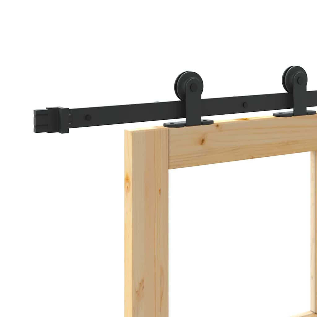 vidaXL Schuifdeur met Hardware Set 'ORKDAL'Wit Massief Hout & Glas
