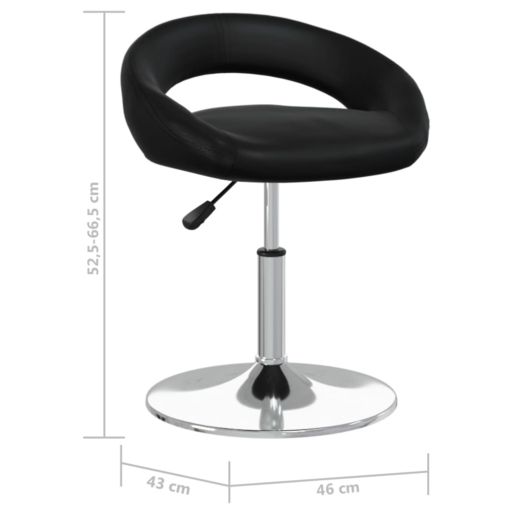 vidaXL Eetkamerstoelen draaibaar 2 st kunstleer zwart