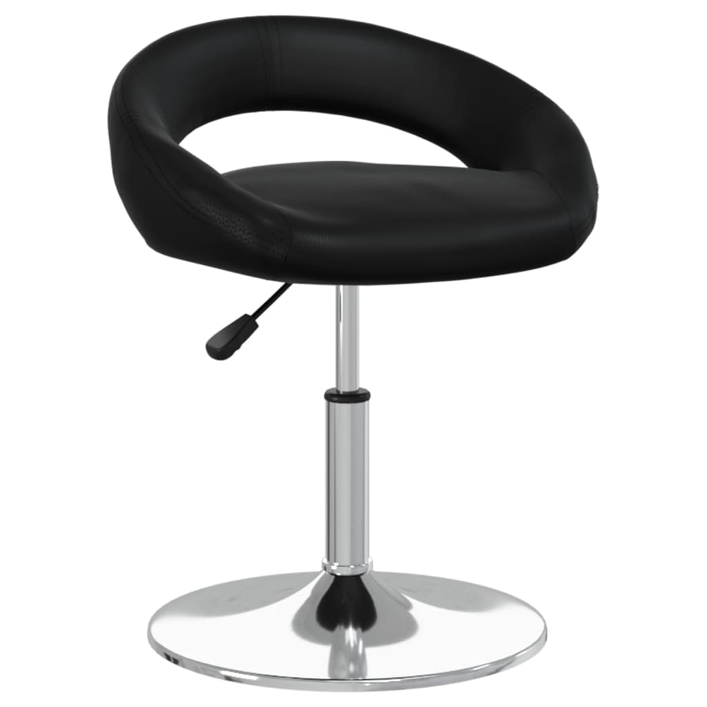 vidaXL Eetkamerstoelen draaibaar 2 st kunstleer zwart