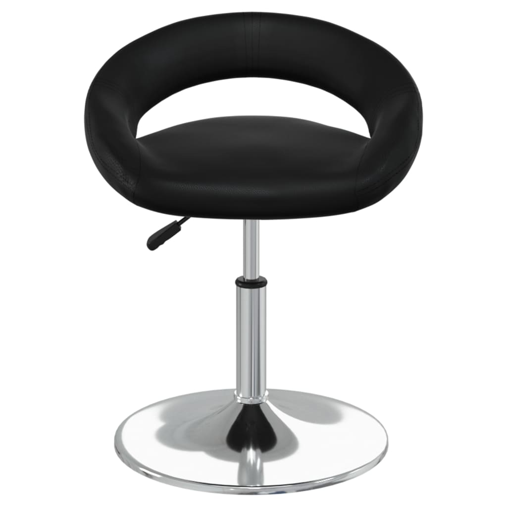vidaXL Eetkamerstoelen draaibaar 2 st kunstleer zwart