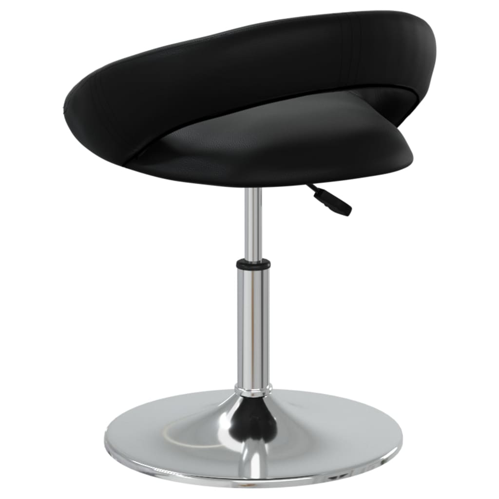 vidaXL Eetkamerstoelen draaibaar 2 st kunstleer zwart
