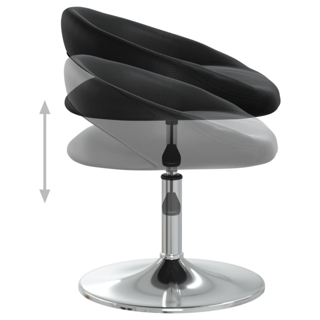 vidaXL Eetkamerstoelen draaibaar 2 st kunstleer zwart