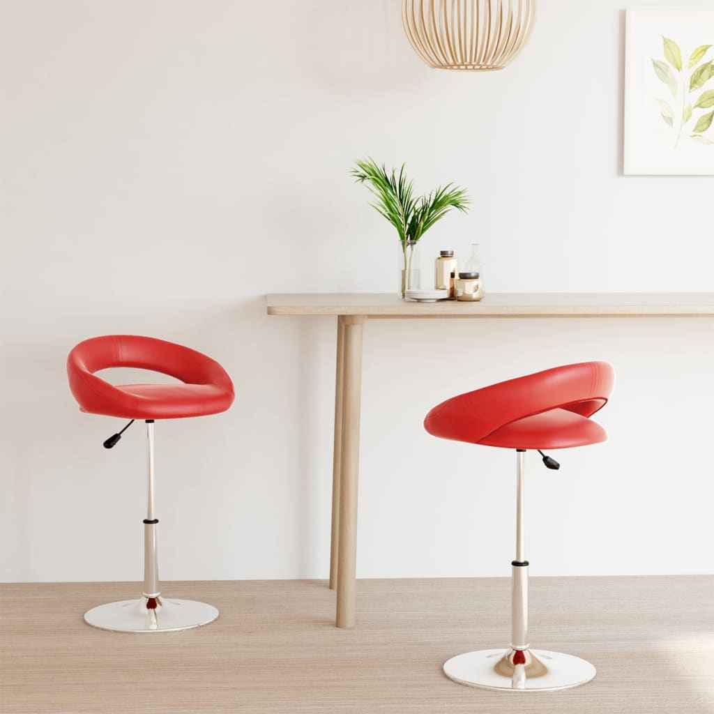 vidaXL Eetkamerstoelen draaibaar 2 st kunstleer zwart