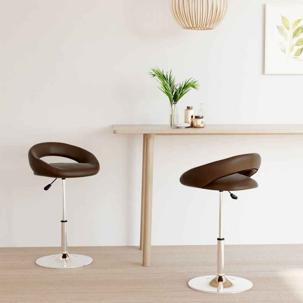 vidaXL Eetkamerstoelen draaibaar 2 st kunstleer zwart