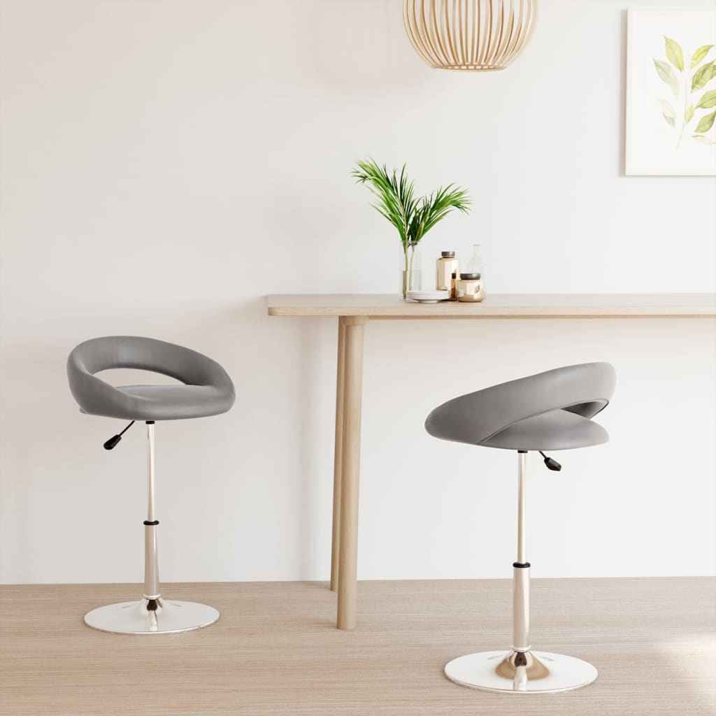 vidaXL Eetkamerstoelen draaibaar 2 st kunstleer zwart