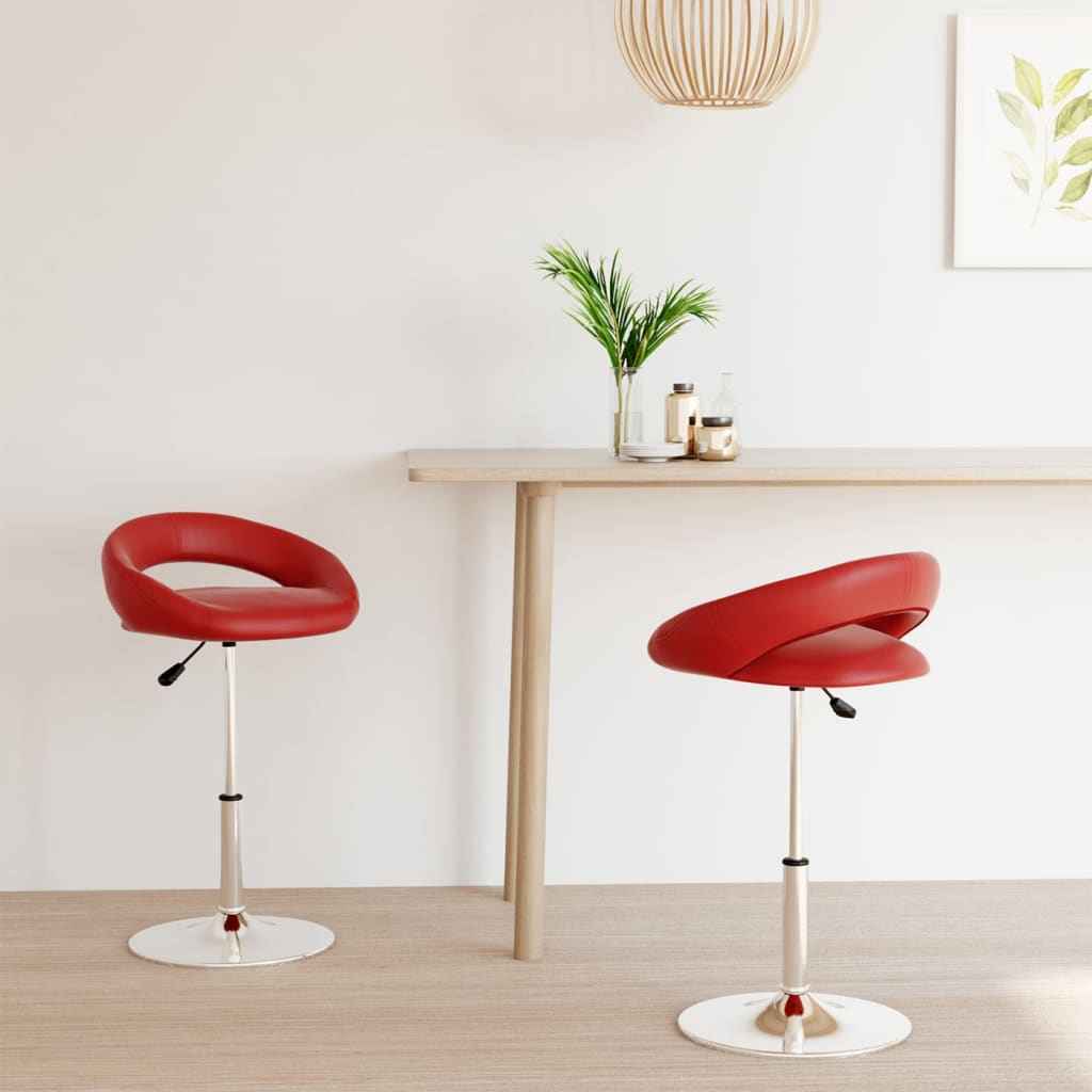 vidaXL Eetkamerstoelen draaibaar 2 st kunstleer zwart