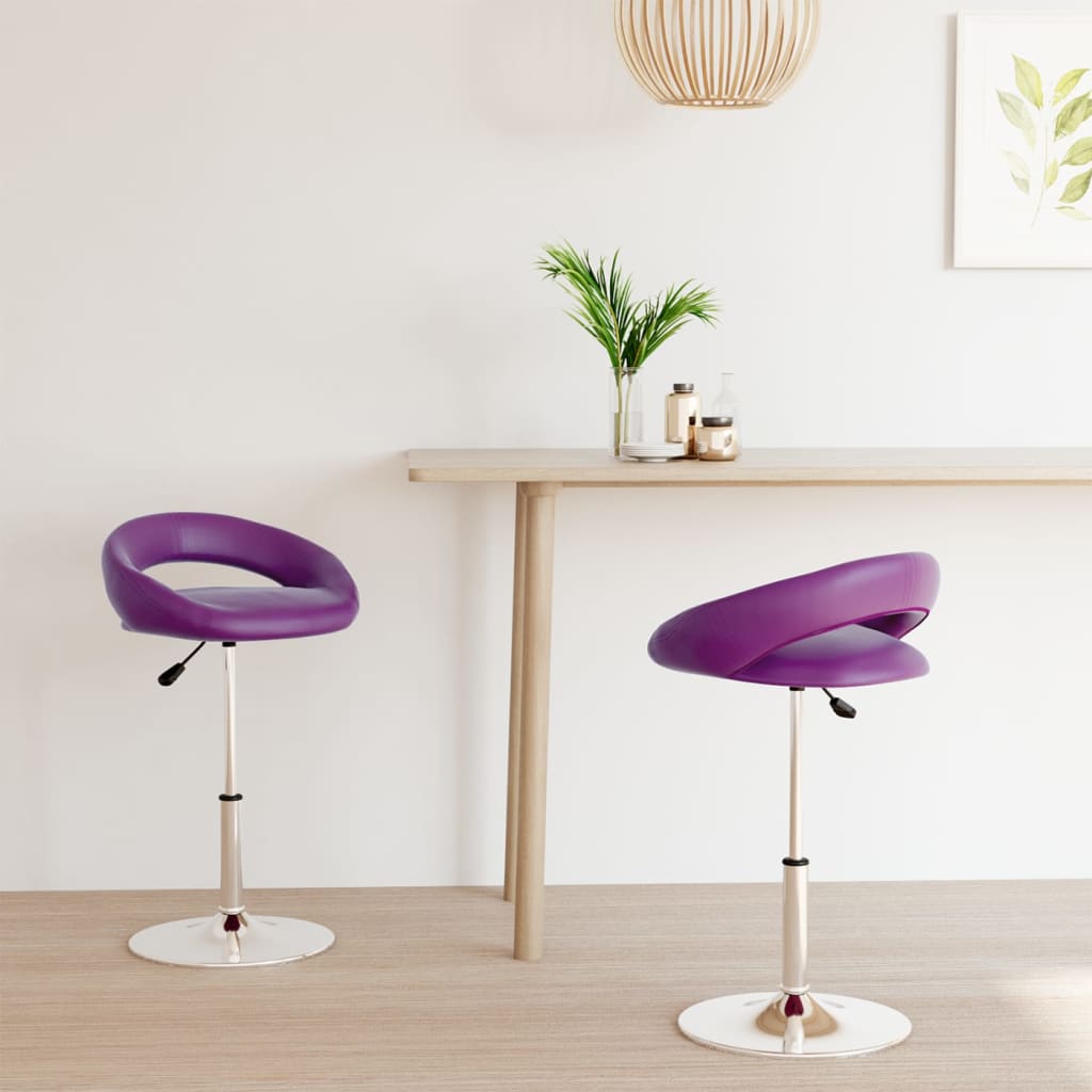 vidaXL Eetkamerstoelen draaibaar 2 st kunstleer zwart
