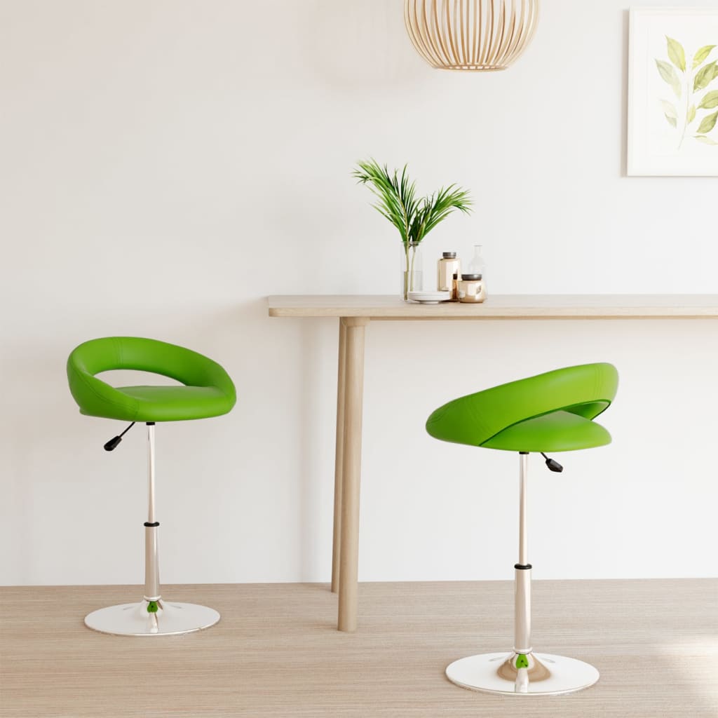 vidaXL Eetkamerstoelen draaibaar 2 st kunstleer zwart