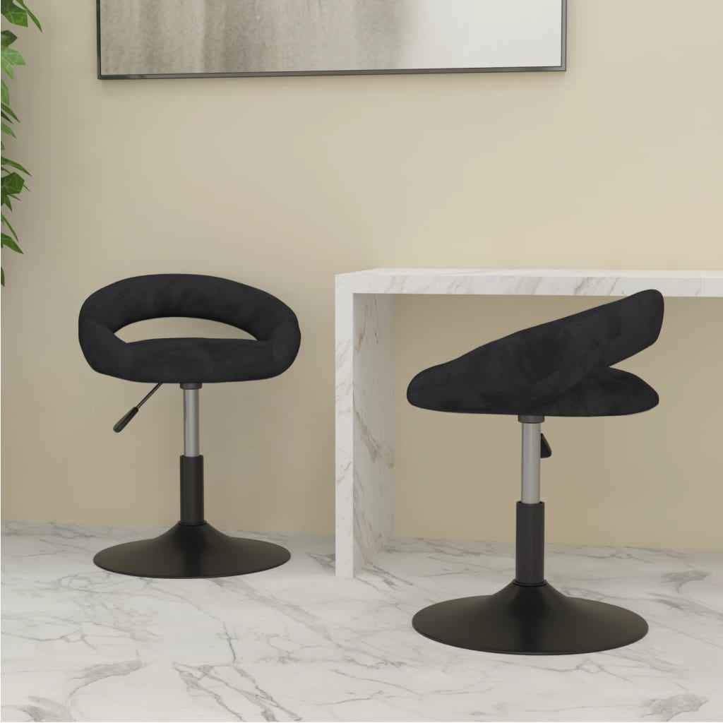 vidaXL Eetkamerstoelen draaibaar 2 st fluweel zwart