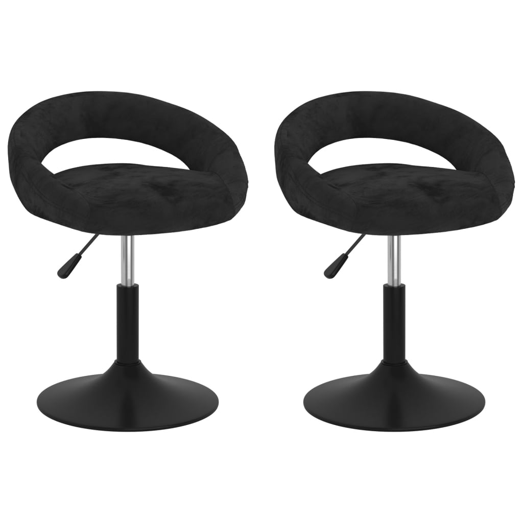 vidaXL Eetkamerstoelen draaibaar 2 st fluweel zwart