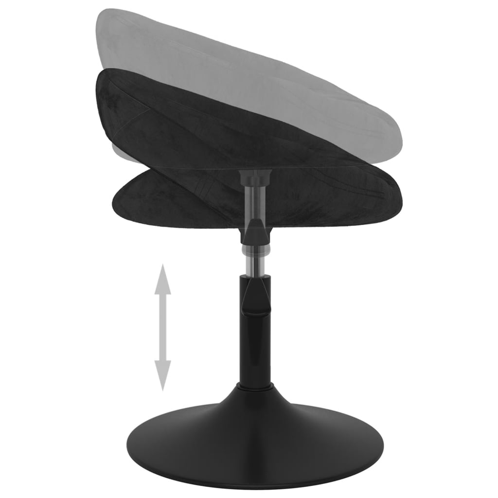 vidaXL Eetkamerstoelen draaibaar 2 st fluweel zwart