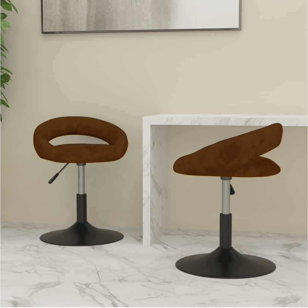 vidaXL Eetkamerstoelen draaibaar 2 st fluweel zwart