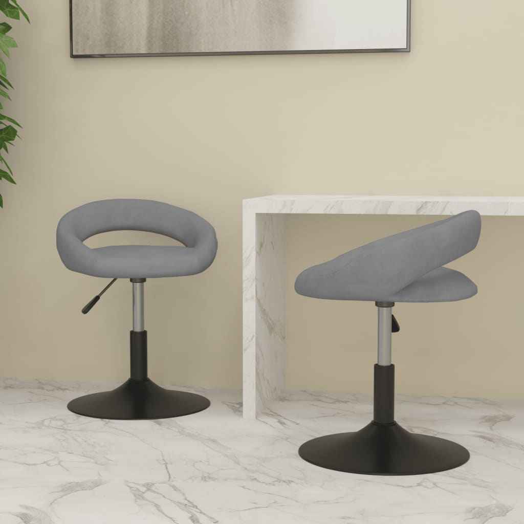 vidaXL Eetkamerstoelen draaibaar 2 st fluweel zwart