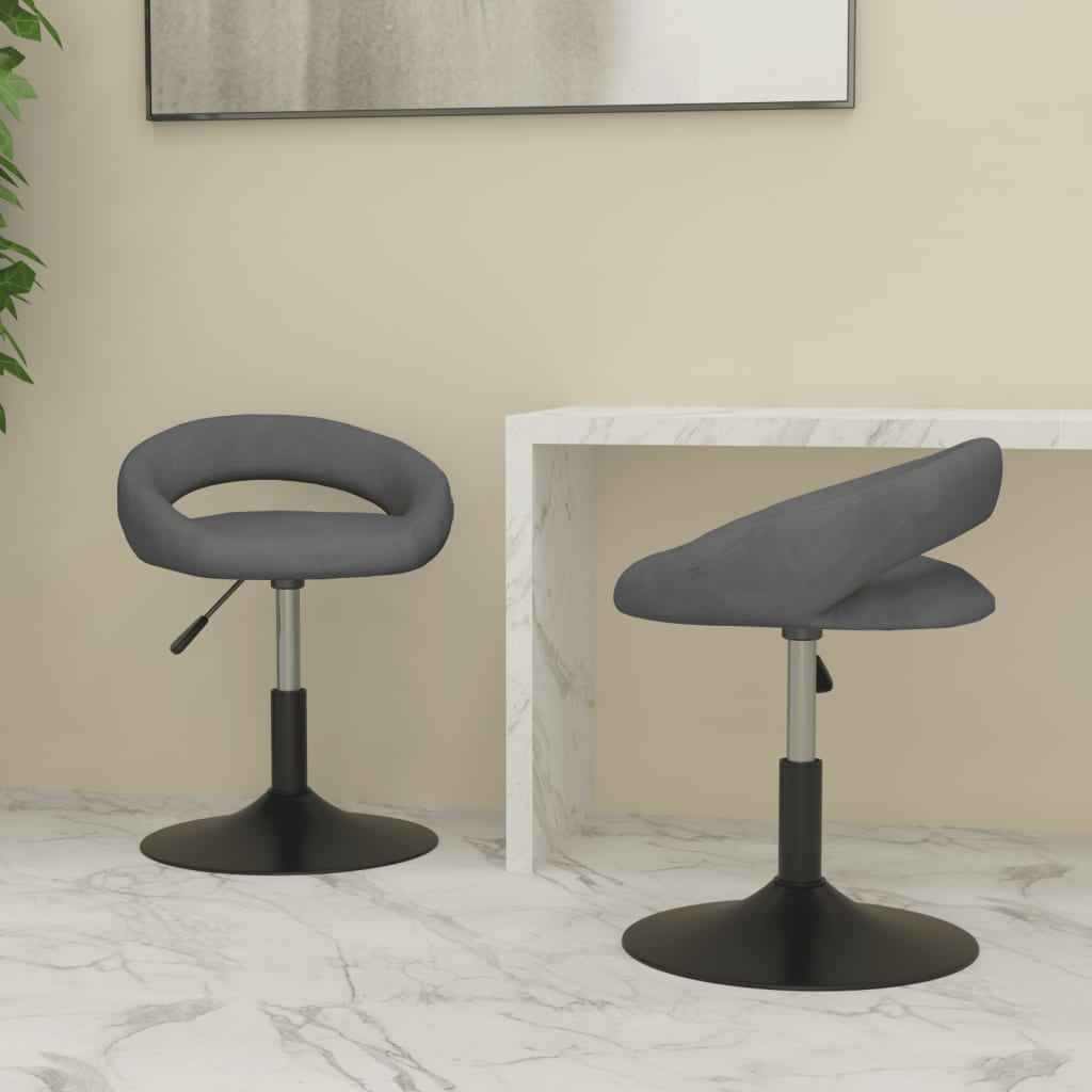 vidaXL Eetkamerstoelen draaibaar 2 st fluweel zwart