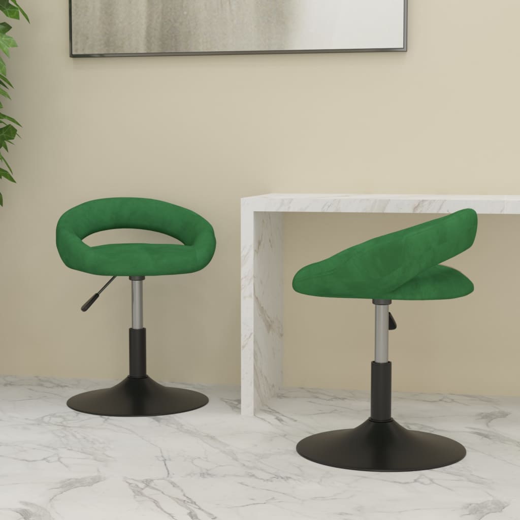 vidaXL Eetkamerstoelen draaibaar 2 st fluweel zwart