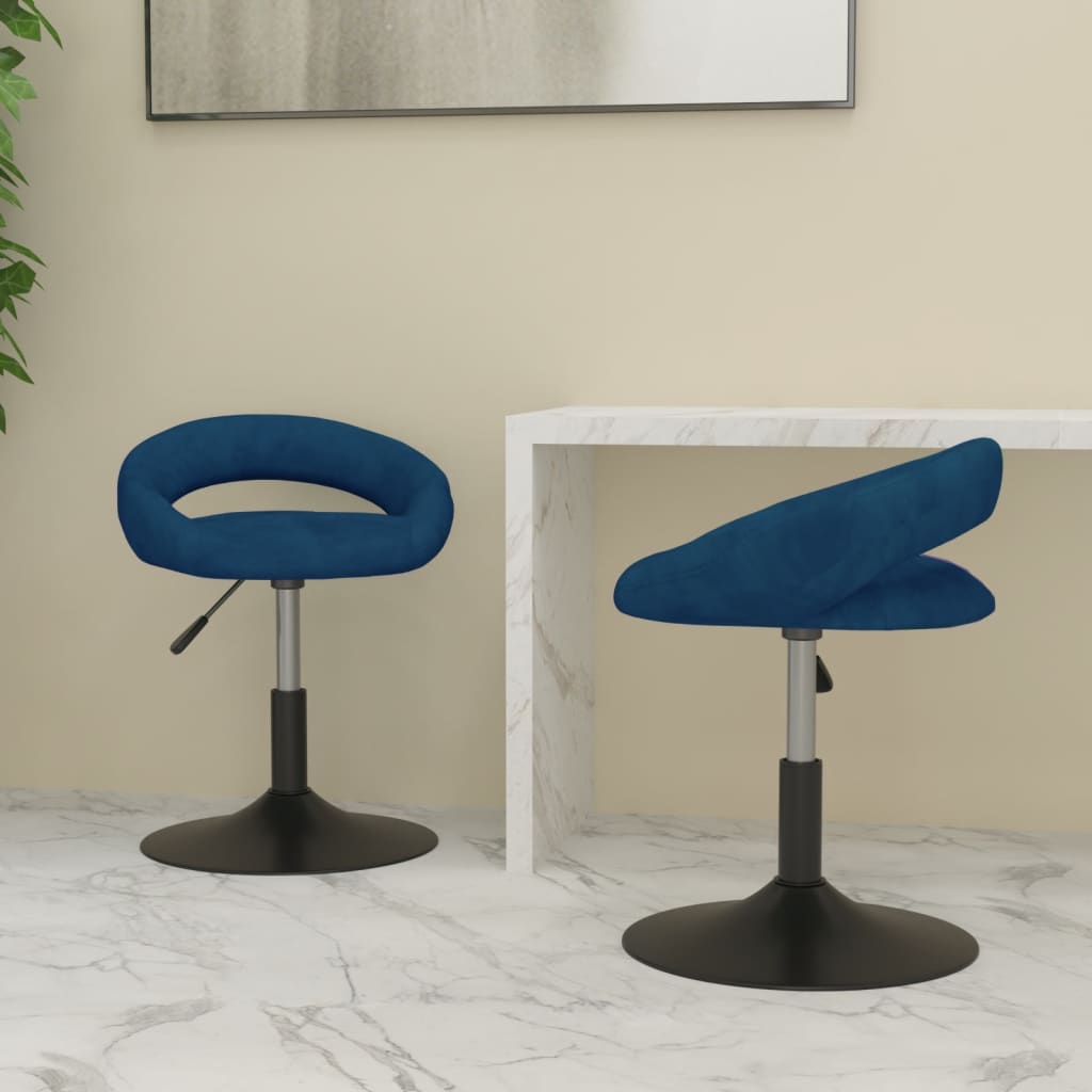vidaXL Eetkamerstoelen draaibaar 2 st fluweel zwart