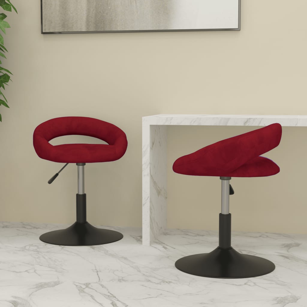 vidaXL Eetkamerstoelen draaibaar 2 st fluweel zwart