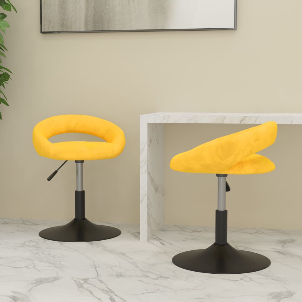 vidaXL Eetkamerstoelen draaibaar 2 st fluweel zwart