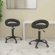 vidaXL Eetkamerstoelen draaibaar 2 st fluweel zwart
