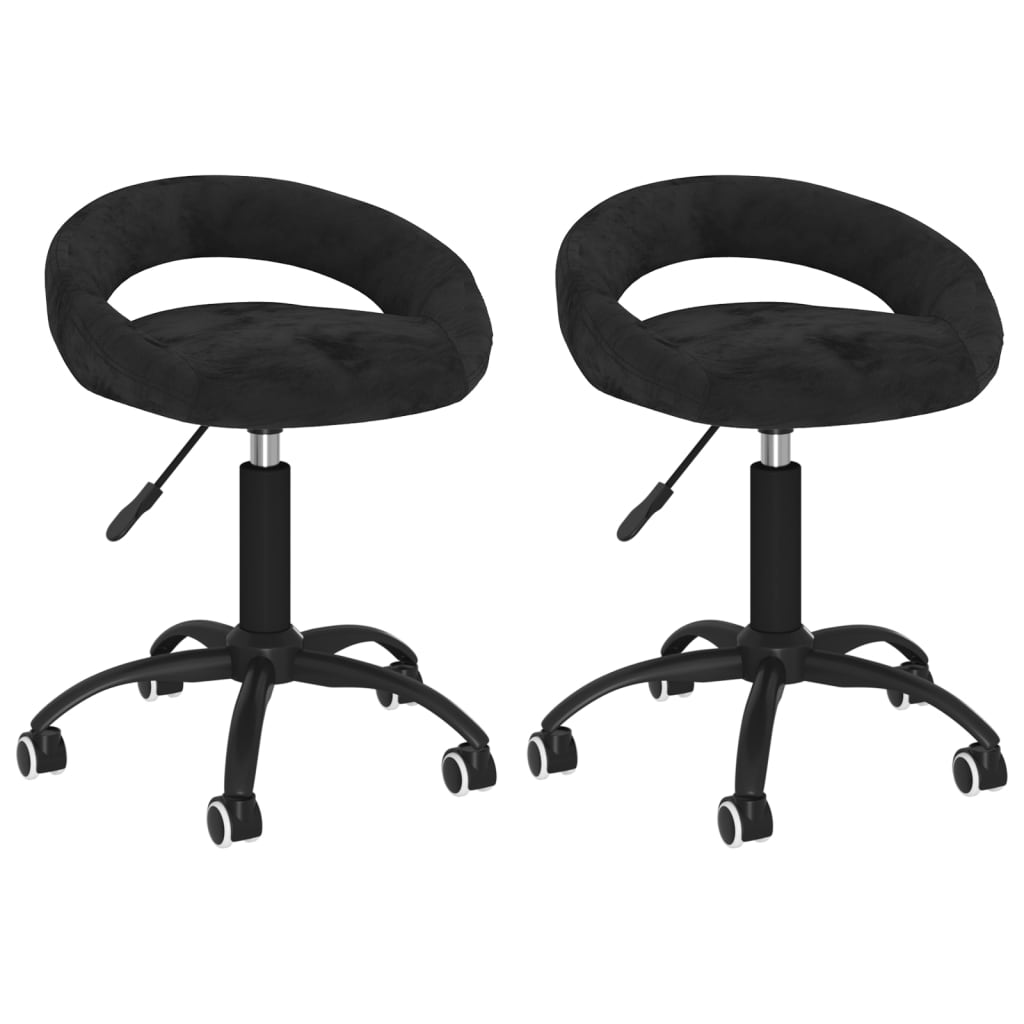 vidaXL Eetkamerstoelen draaibaar 2 st fluweel zwart