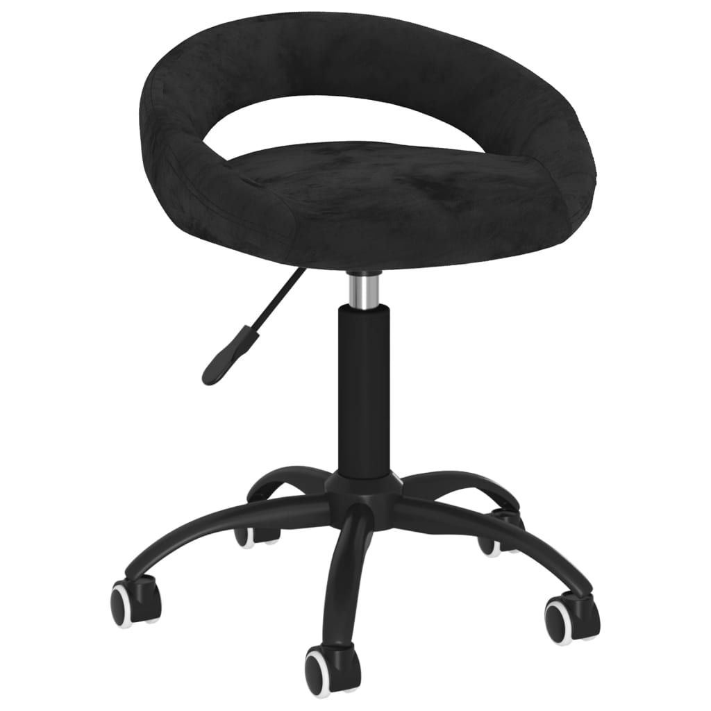 vidaXL Eetkamerstoelen draaibaar 2 st fluweel zwart