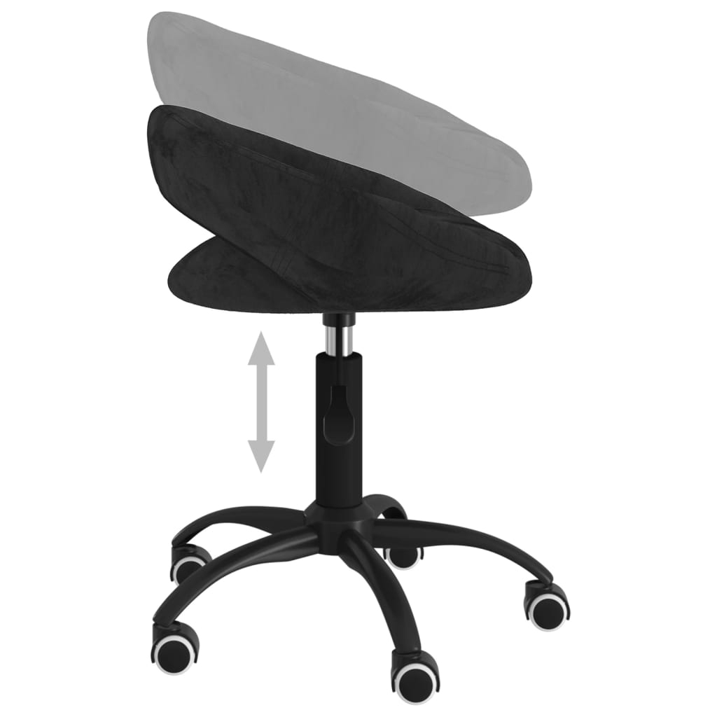 vidaXL Eetkamerstoelen draaibaar 2 st fluweel zwart