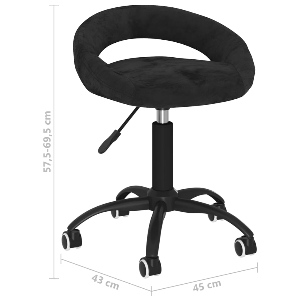 vidaXL Eetkamerstoelen draaibaar 2 st fluweel zwart