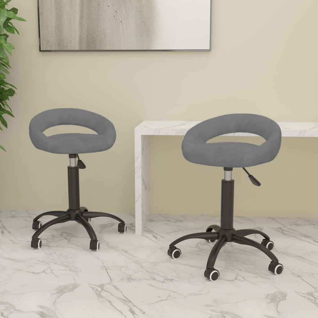 vidaXL Eetkamerstoelen draaibaar 2 st fluweel zwart