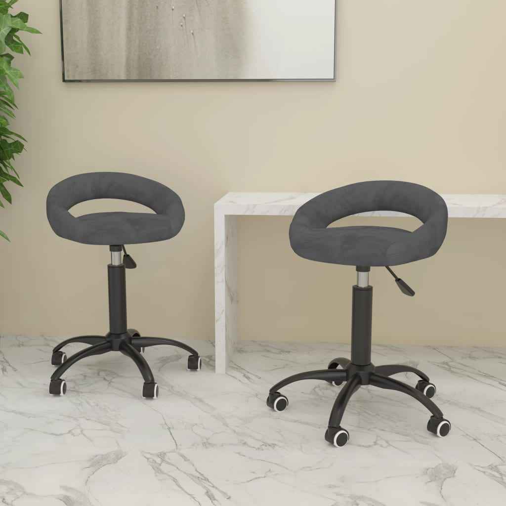 vidaXL Eetkamerstoelen draaibaar 2 st fluweel zwart