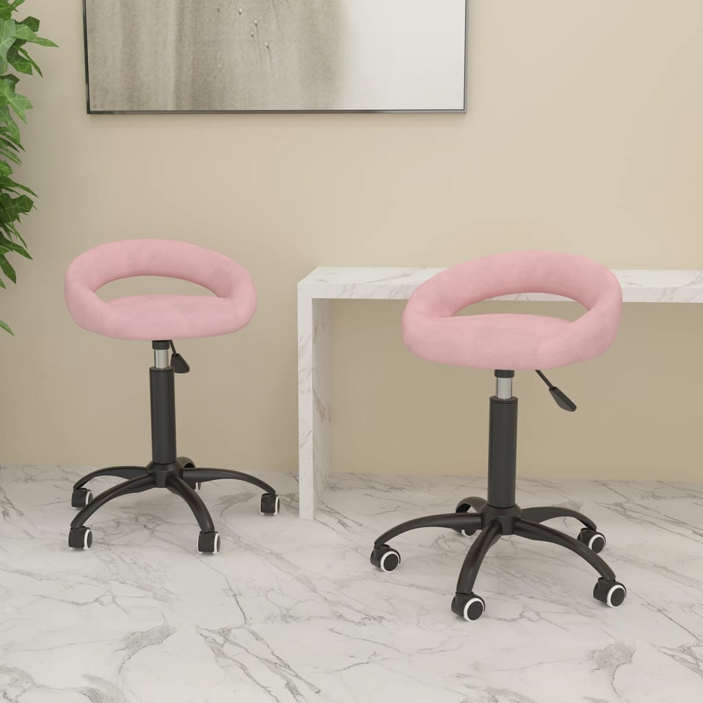 vidaXL Eetkamerstoelen draaibaar 2 st fluweel zwart