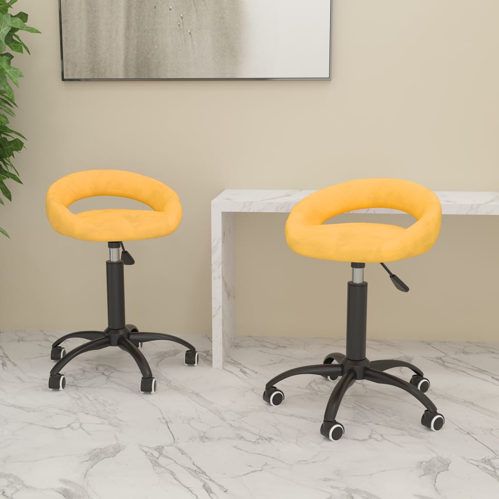 vidaXL Eetkamerstoelen draaibaar 2 st fluweel zwart