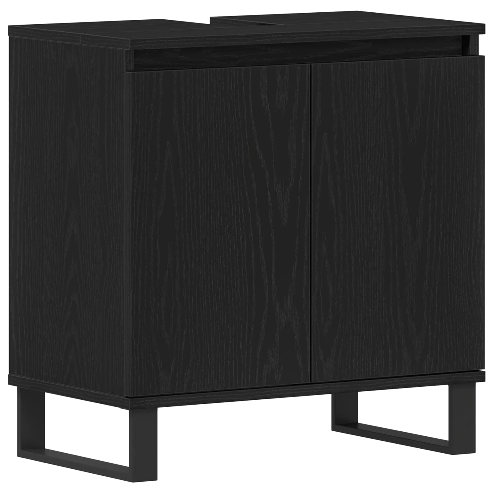 vidaXL 3-delige badkamermeubelset zwart eiken gefabriceerd hout