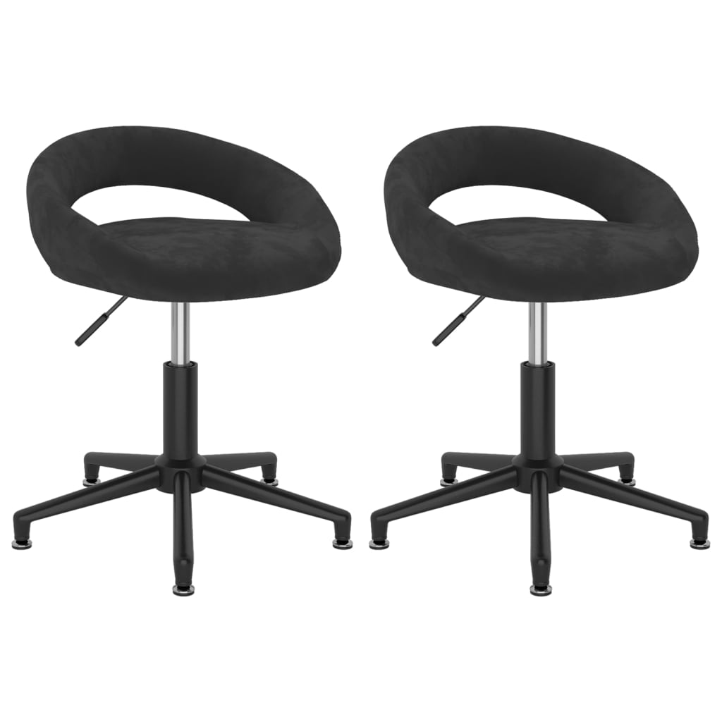 vidaXL Eetkamerstoelen draaibaar 2 st fluweel zwart