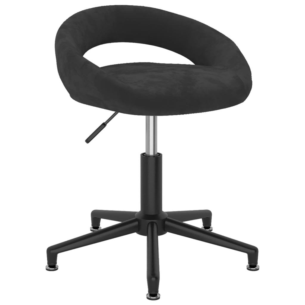 vidaXL Eetkamerstoelen draaibaar 2 st fluweel zwart