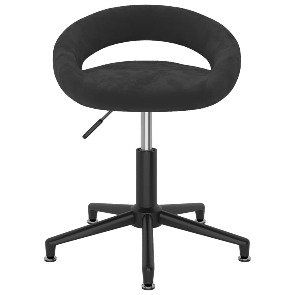 vidaXL Eetkamerstoelen draaibaar 2 st fluweel zwart
