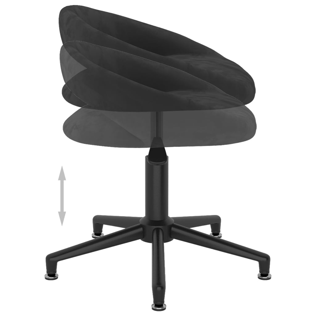 vidaXL Eetkamerstoelen draaibaar 2 st fluweel zwart