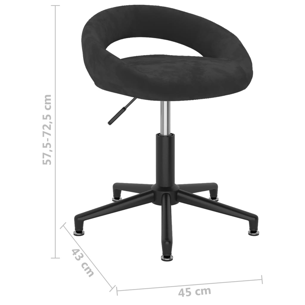 vidaXL Eetkamerstoelen draaibaar 2 st fluweel zwart