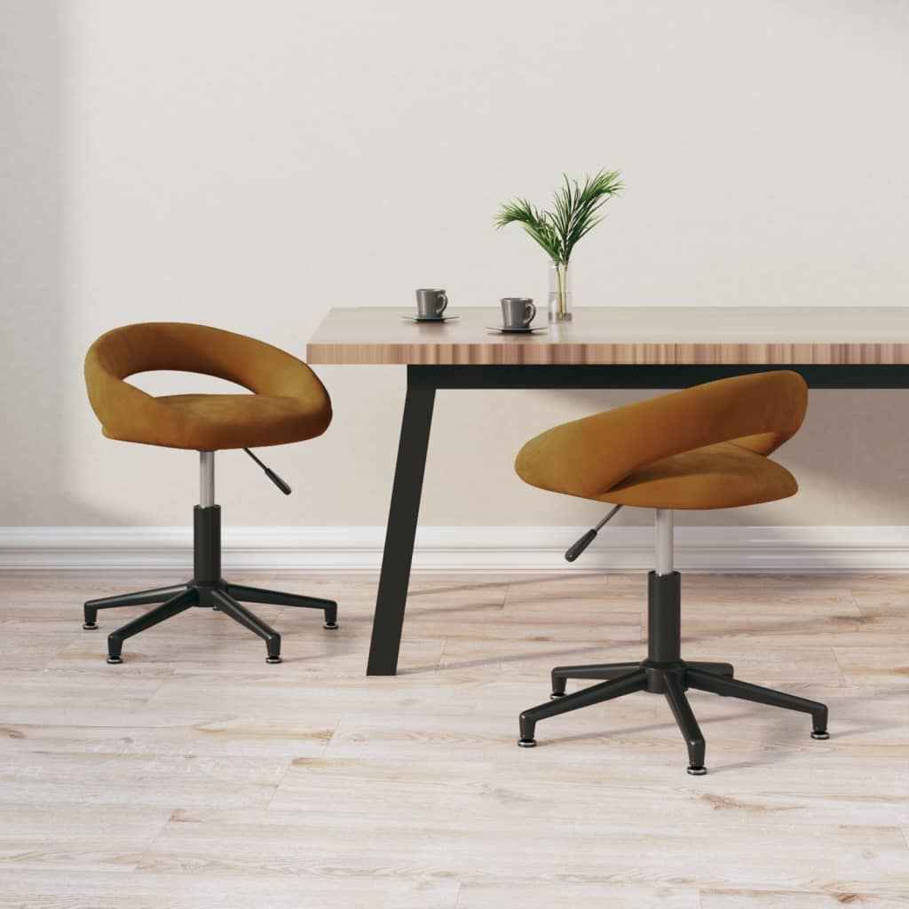 vidaXL Eetkamerstoelen draaibaar 2 st fluweel zwart
