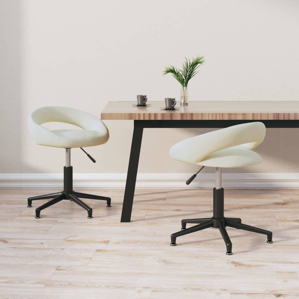 vidaXL Eetkamerstoelen draaibaar 2 st fluweel zwart