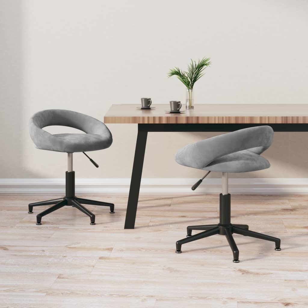 vidaXL Eetkamerstoelen draaibaar 2 st fluweel zwart