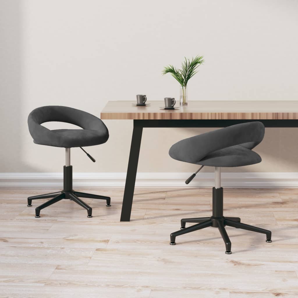 vidaXL Eetkamerstoelen draaibaar 2 st fluweel zwart