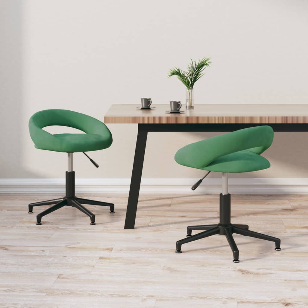 vidaXL Eetkamerstoelen draaibaar 2 st fluweel zwart