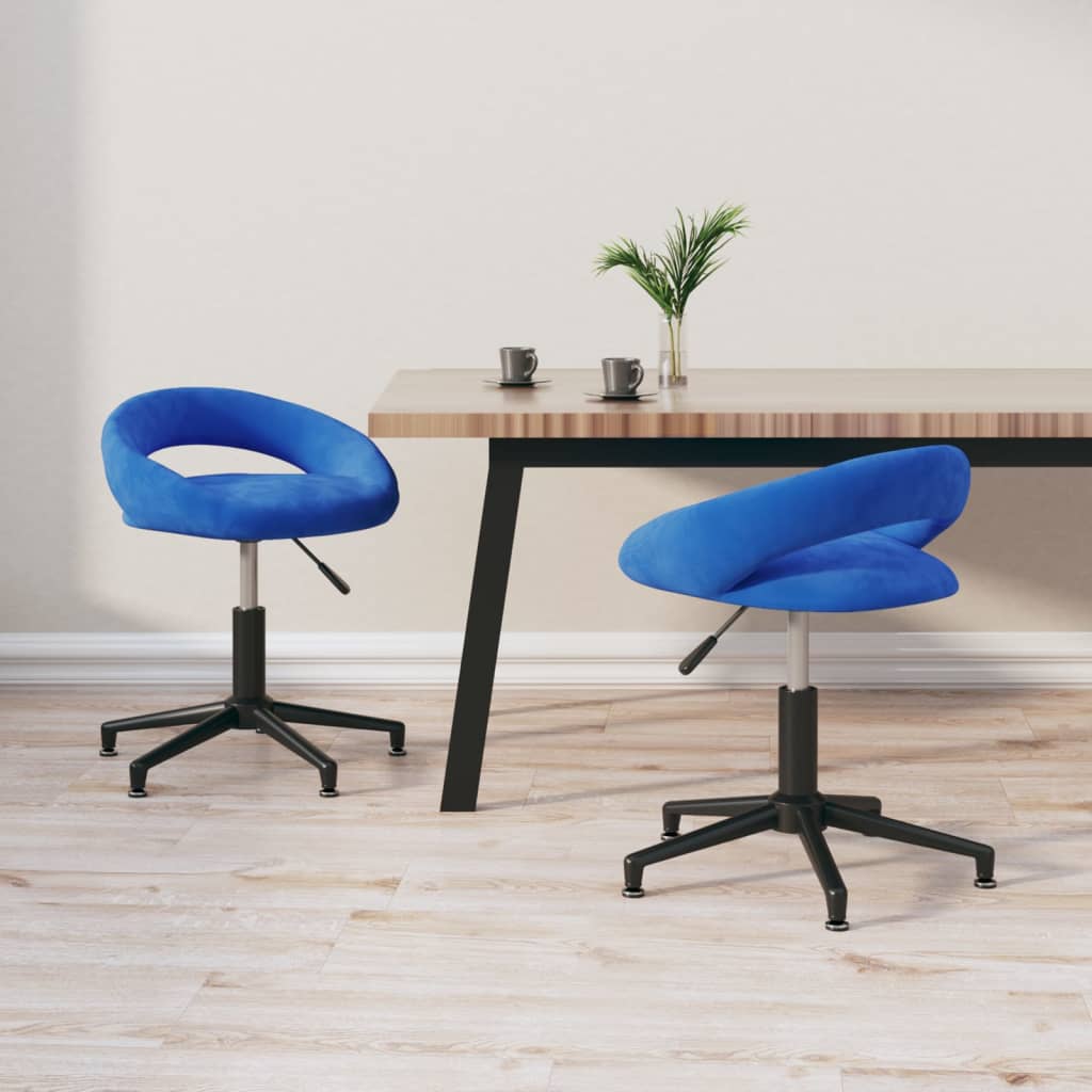 vidaXL Eetkamerstoelen draaibaar 2 st fluweel zwart
