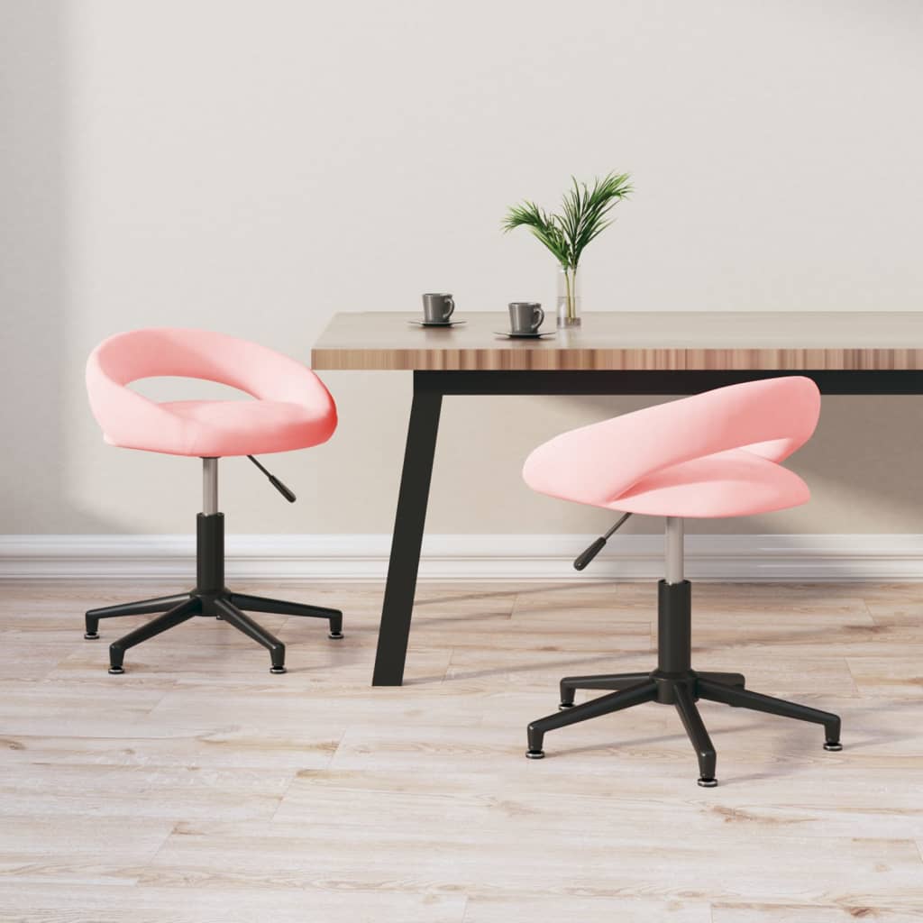 vidaXL Eetkamerstoelen draaibaar 2 st fluweel zwart
